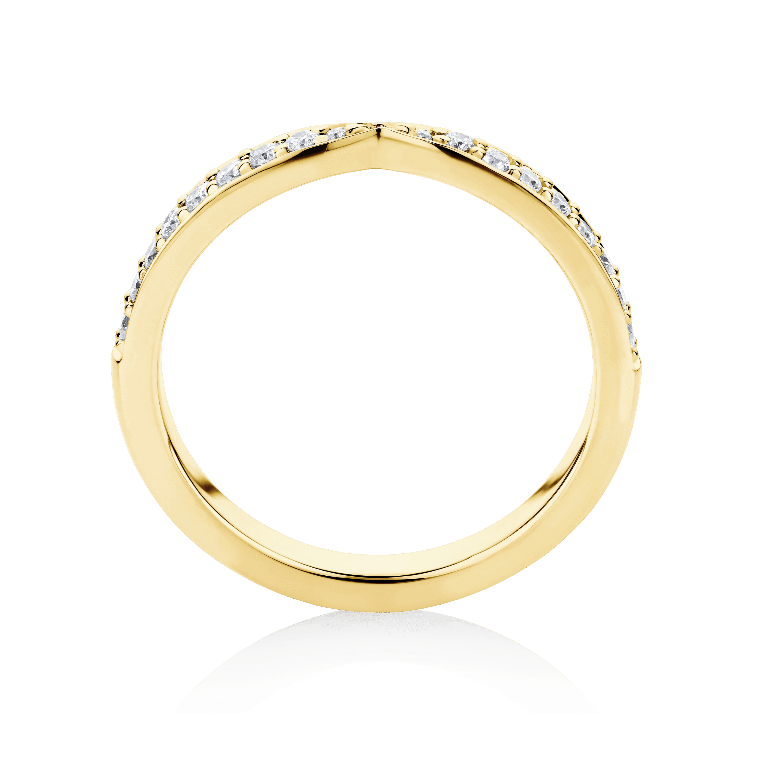 Flinders Pinched Yellow Gold Side Profile