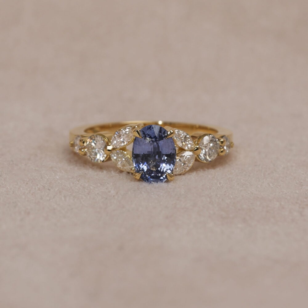 Gloriosa Modified with Oval Ceylon Sapphire