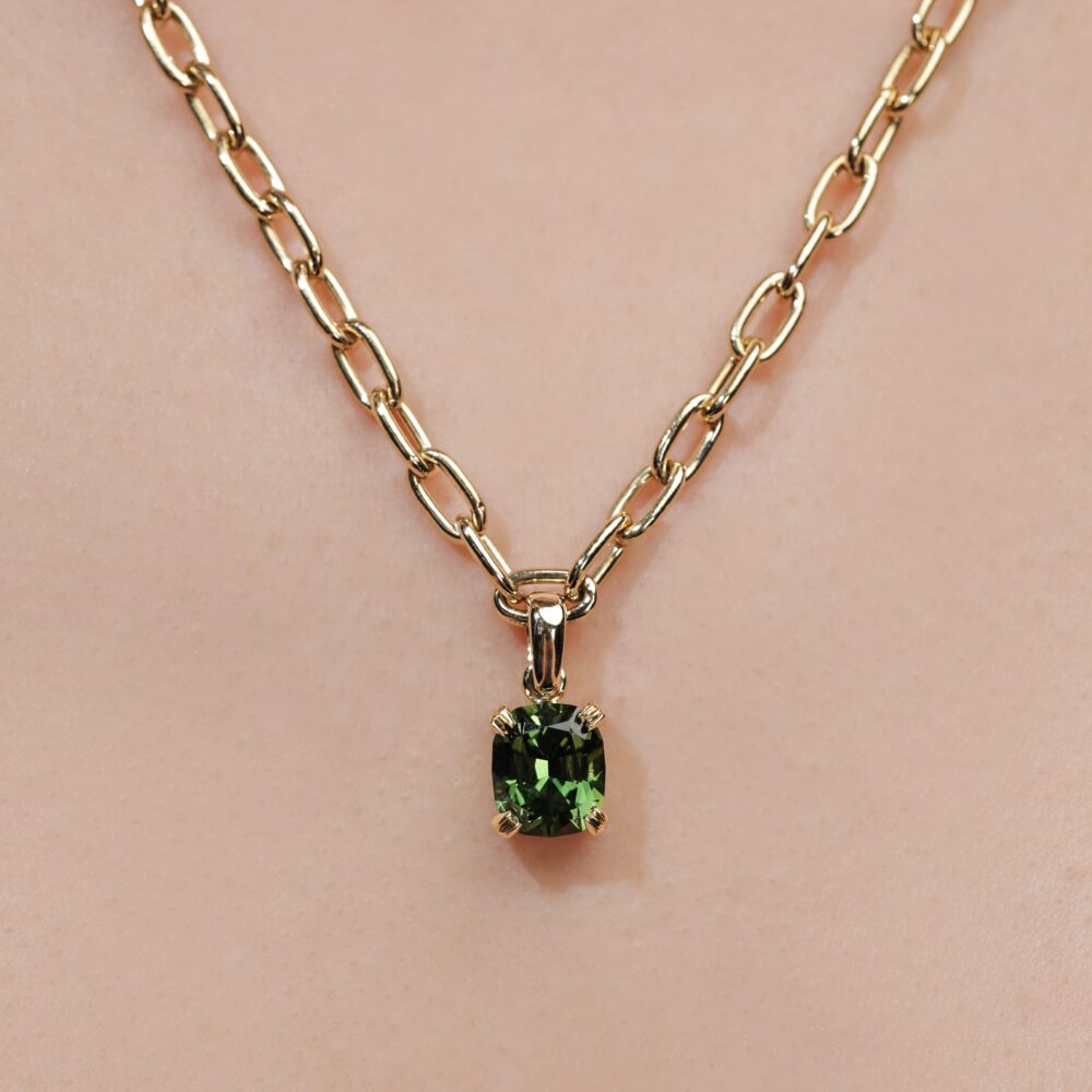 Lumiere Australian Sapphire and 18ct Yellow Gold Paperclip Necklace