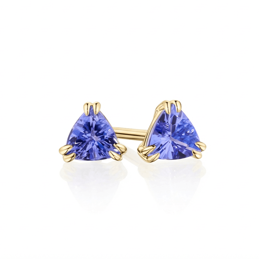 Tanzanite Studs Yellow Gold