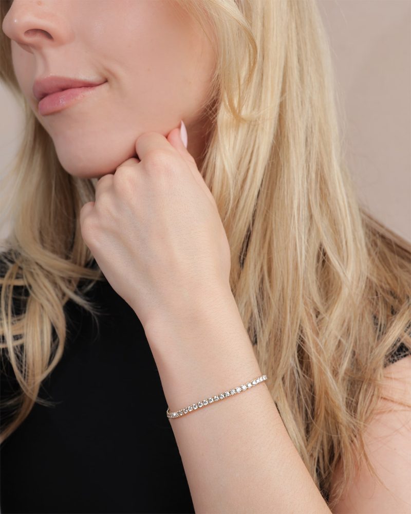 3.01ct lab tennis bracelet yellow gold 1